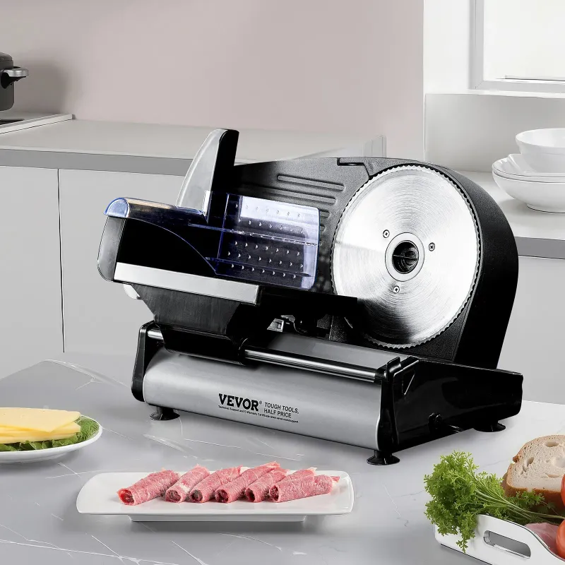VEVOR Electric Meat Slicer 7.5" - 180W Deli Food Slicer with Dual SUS420 Blades