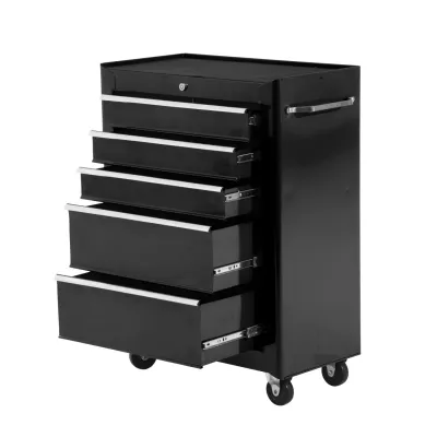 Black Multi-Purpose Tool Trolley Cart for Garage & Workshop 61.5x33x85cm
