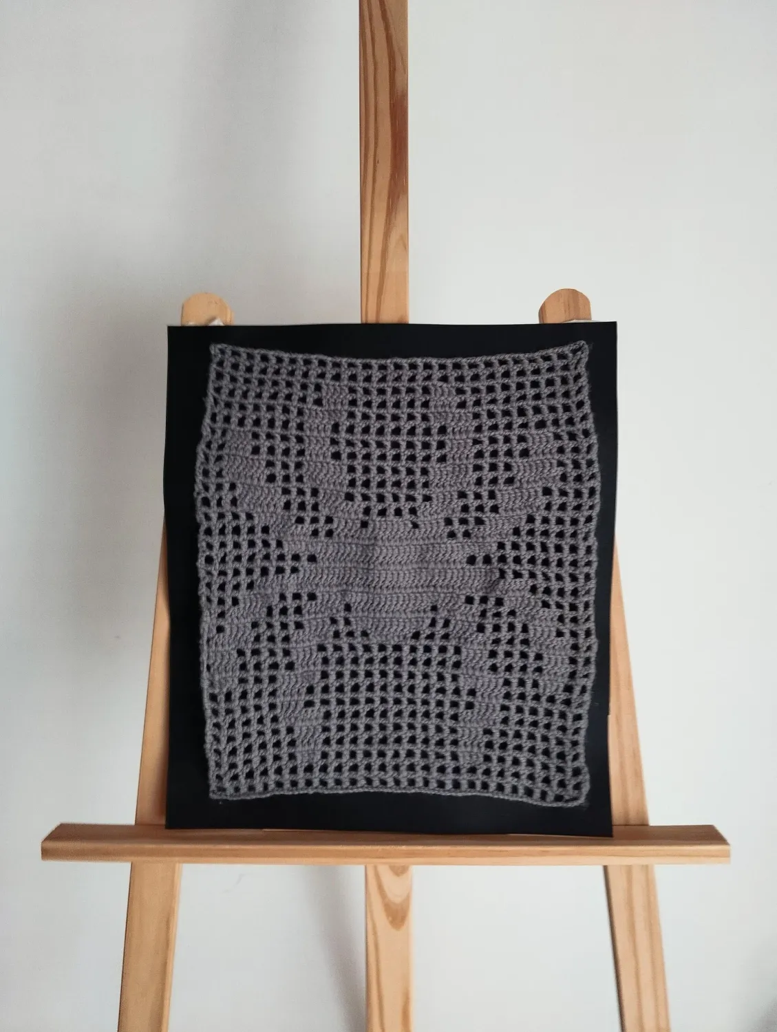 Spider – Grey Filet Crochet Wall Art 25x33cm