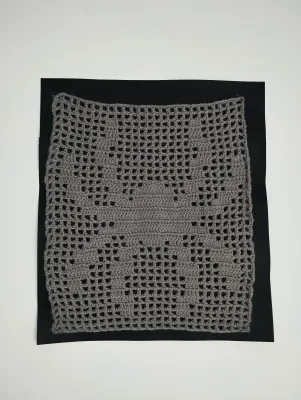 Spider – Grey Filet Crochet Wall Art 25x33cm