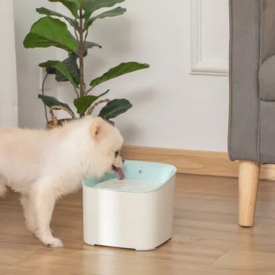 3L Motion Sensor Pet Water Fountain with Filter &amp; LED - White