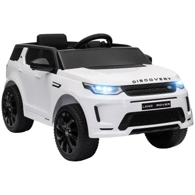 Electric Ride-On Car for Kids Licensed Land Rover with Headlights, Horn and Belt, 106x65.5x51 cm, White