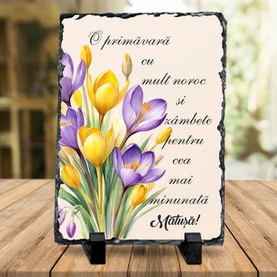 Piatra ardezie 13x18 - Mesaj de primavara pentru matusa