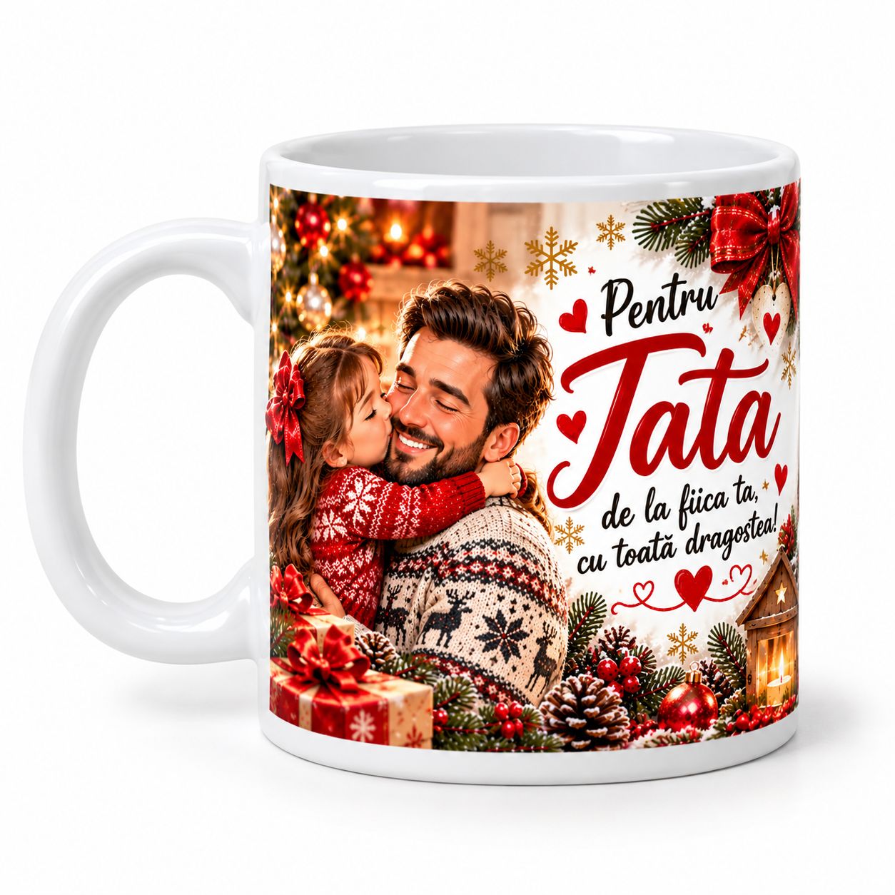 Cană de Crăciun pentru Tata – Cu Dragoste de la Fiica Ta,330 ml