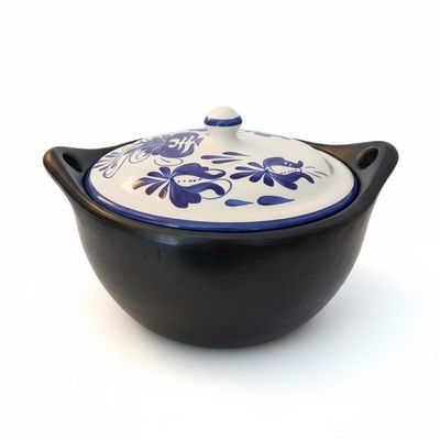 Olla plana con tapa Chamba y cerámica Olla plana con tapa Chamba y cerámica