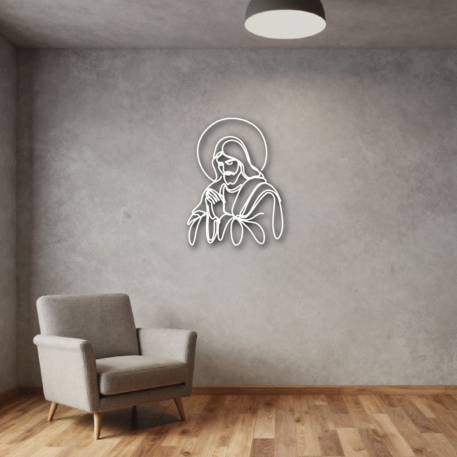 Cuadro decorativo Cristo en metal 75x100cm