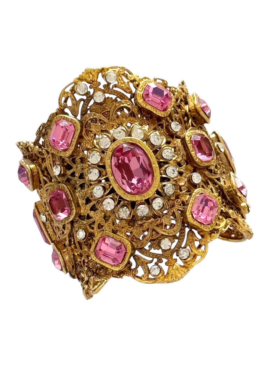 CHANEL COUTURE 80'S VINTAGE FILAGREE BANGLE CUFF BRACELET / MUSEUM QUALITY RARE PIECE