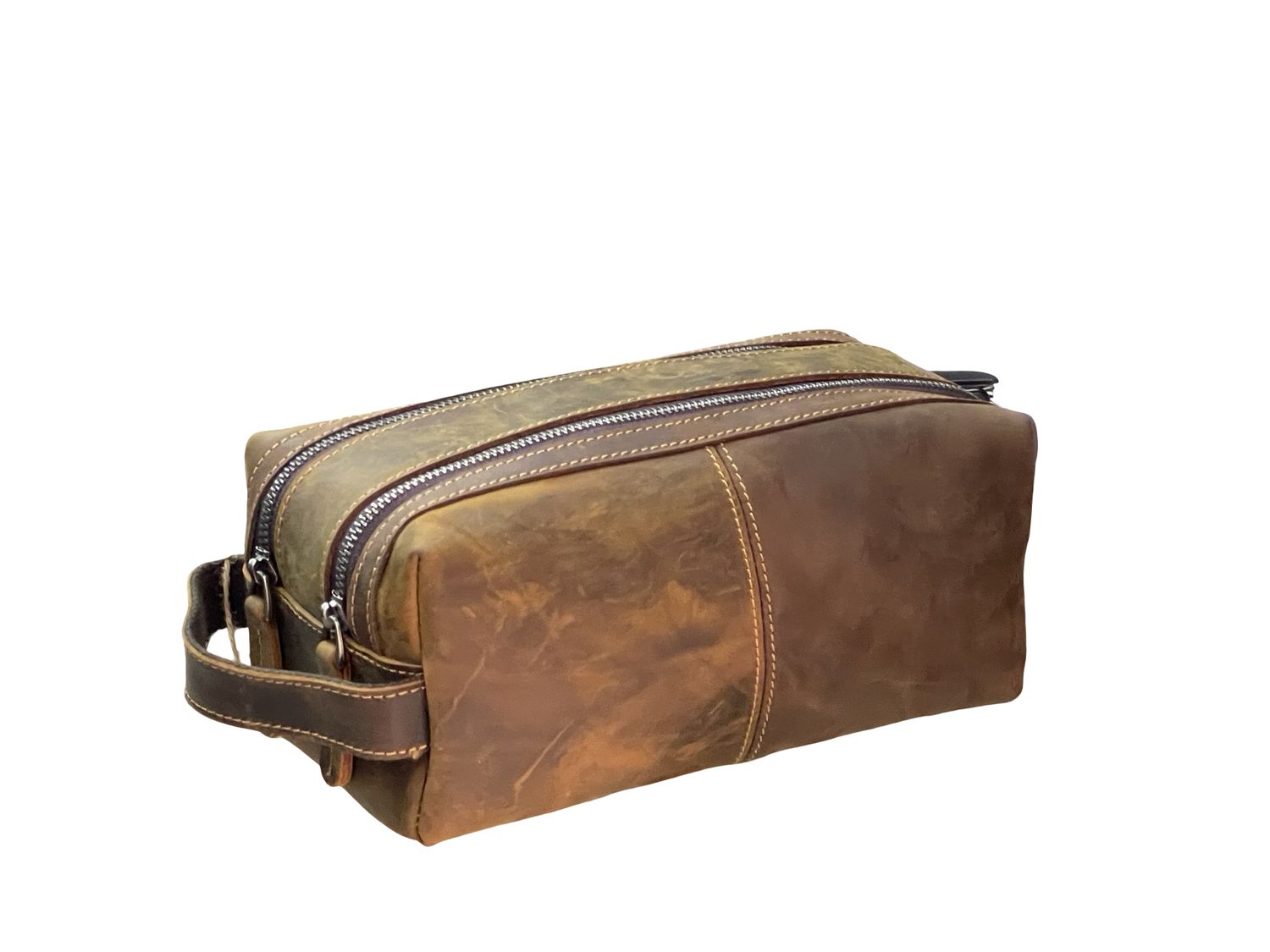 Premium Italian Leather Dual-Zip Traveller