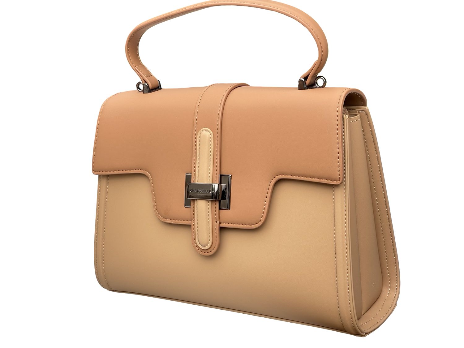 Structured Executive Chrisbella Beige Handbag