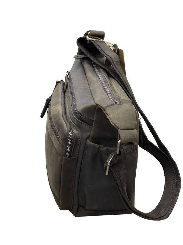 バック Premium Italian Leather Multi‑Zip Crossbody Bag