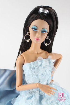 Runway Dolls: Handmade Metal Silver Hoop Pearl Earrings for Barbie &amp; 1/6 sized Fashion Dolls