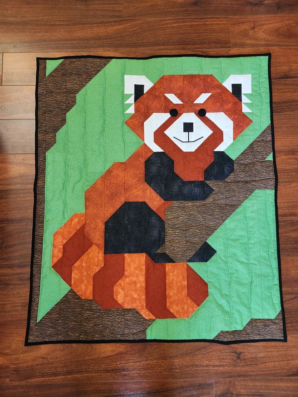 Red Panda Quilt Pattern with 3 sizes, Instant Download PDF