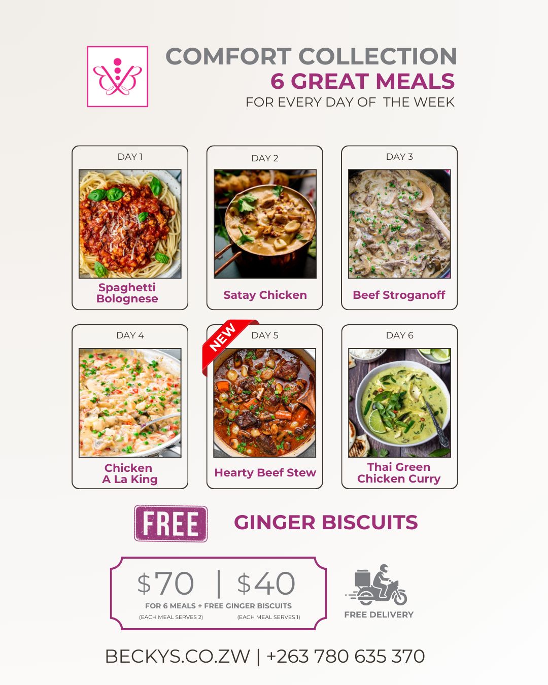 Comfort Collection Combo, Size: Each meal serves 2