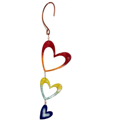 Copper Enamel Heart MiniChain - Rainbow