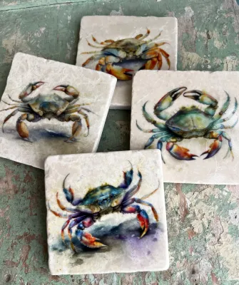Crabs stone coaster
