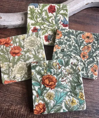 Petal and Vine stone coaster