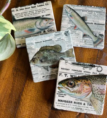 The Fisherman stone coaster