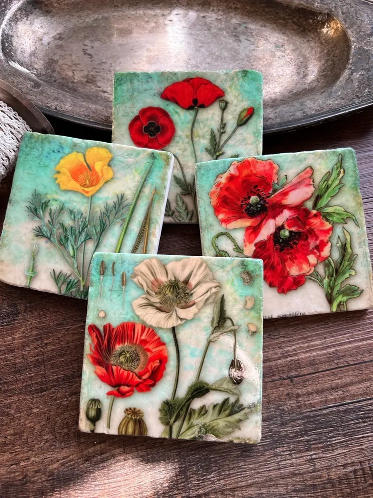 Garden Party stone coaster