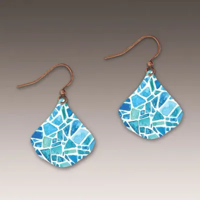 HM09G Resort Glass Ginkgo Handmade Earrings