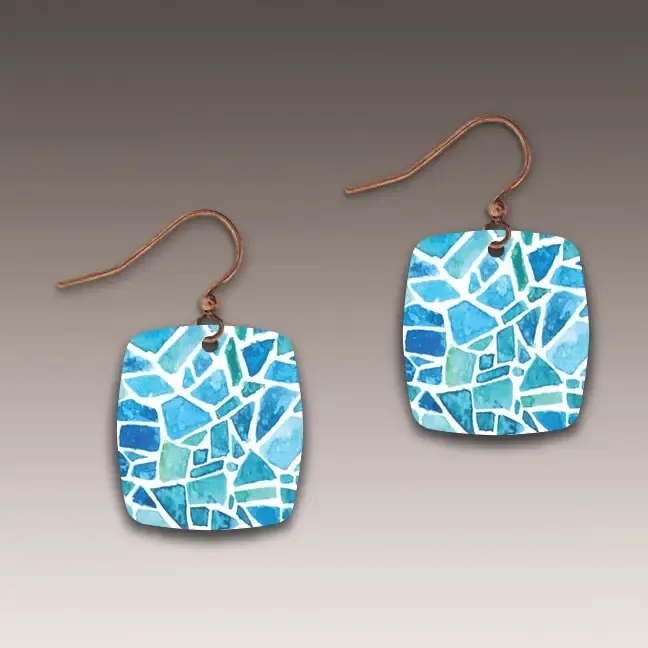 HM09S Resort Glass Button Drop Handmade Earrings