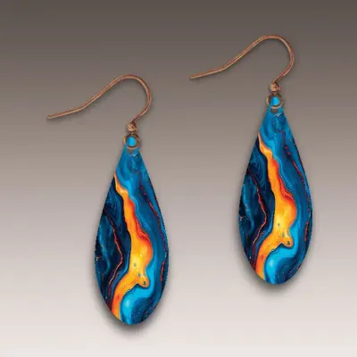 HM10DE Lava Spill Dew Drop Handmade Earrings