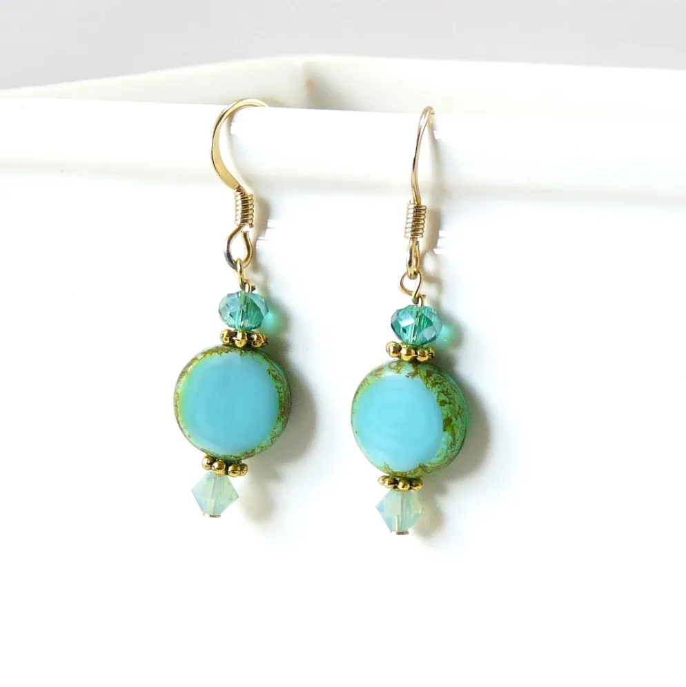 Disc Turquoise Earrings