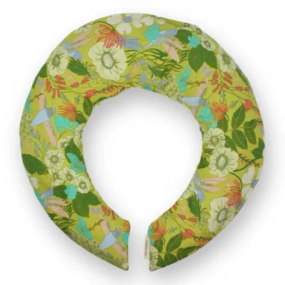 Neck Wrap - 451 | Dogwood and Hummingbird on Chartreuse Lavender