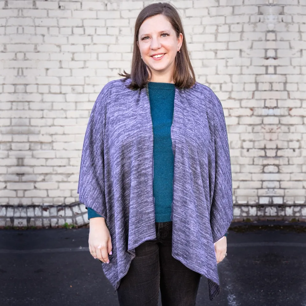 Heather Jersey Wrap - Periwinkle