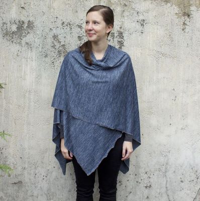 Heather Jersey Wrap - Denim