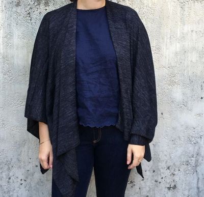 Heather Jersey Wrap - Black