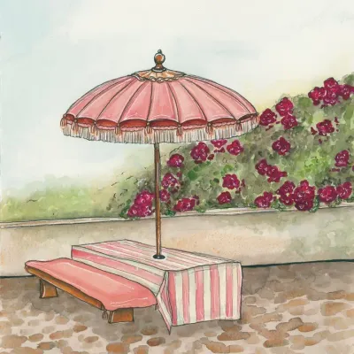 Parasol Party: Dining Fine Art Print - 8x10