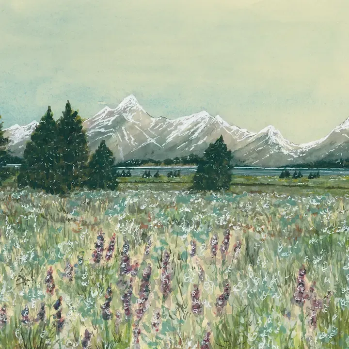 Grand Teton Landscape Art Print - 8x10