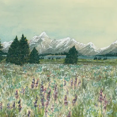 Grand Teton Landscape Art Print - 8x10