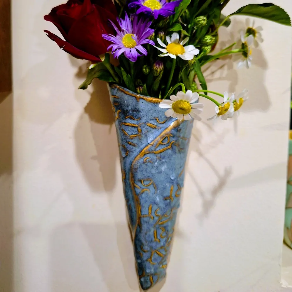 Wall Light Blue Vase