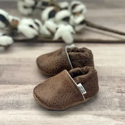 Chocolate Suede  9-12 M Moccasins