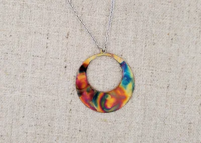 Flame Paint GoGo Copper &amp; Stainless Necklace