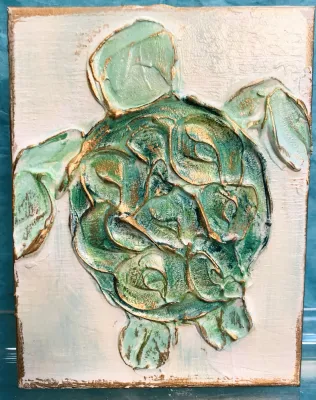 Sea Turtle 6x4 handmade block