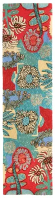 Bloomer Mum Hooked Wool Rug 2' X 3'