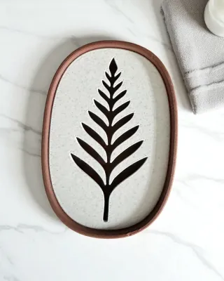 Fern Imprint Eco Soap Rest - Black White Oak