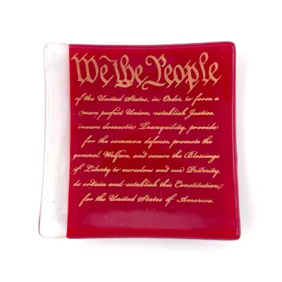 We The People Handmade 4.5" Handmade Fused Glass Catch-all Dish