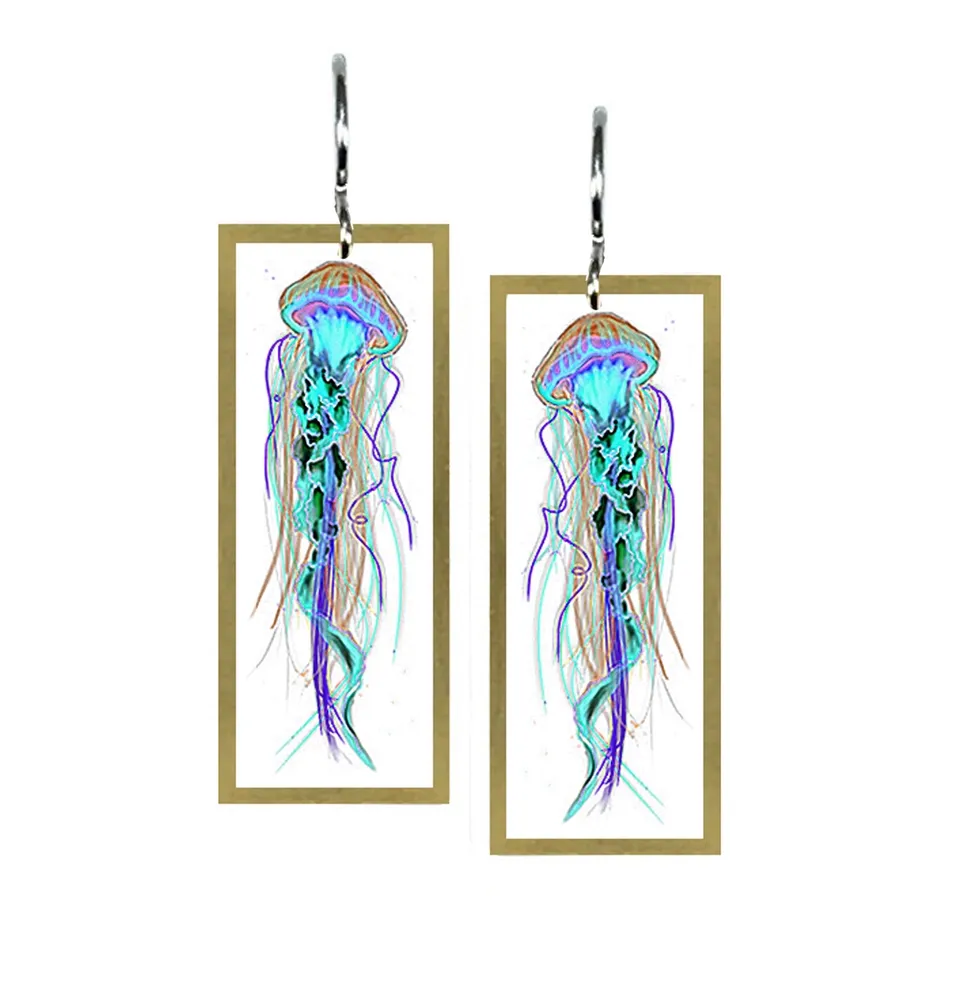 Blue Jellyfish - Med Rec Earring  ER113B