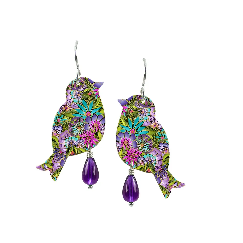 Cha Cha Bird - Bird W/Teardrop Bead Earring  EA87