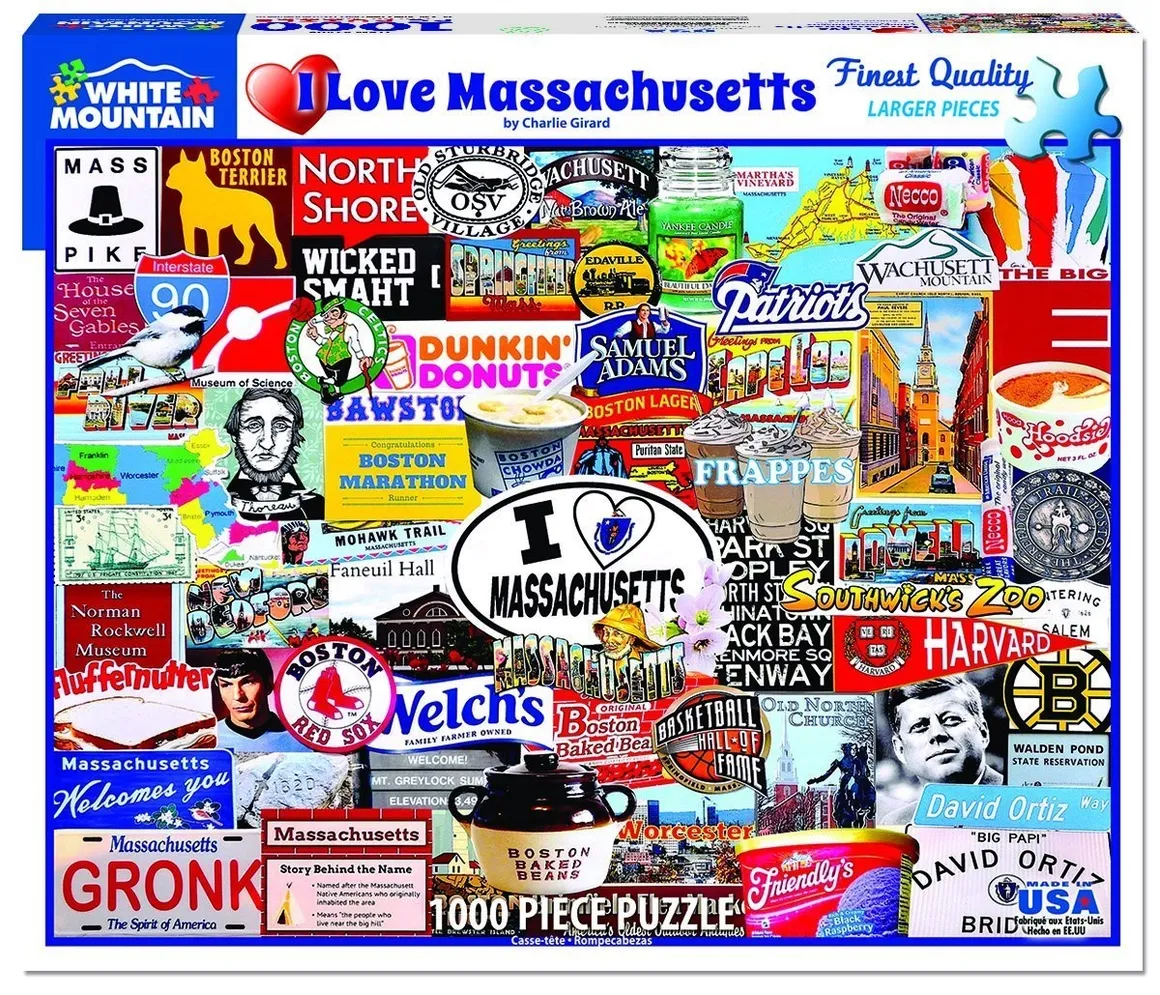 I Love Massachusetts (1408pz) - 1000 Piece Jigsaw Puzzle
