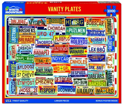 Vanity Plates (1841pz) - 1000 Piece Jigsaw Puzzle