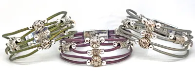 1B  - MAR Beaded Leather Bracelet