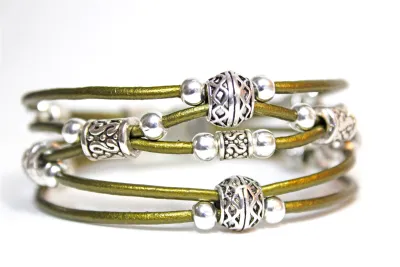 1B  - NGR Beaded Leather Bracelet
