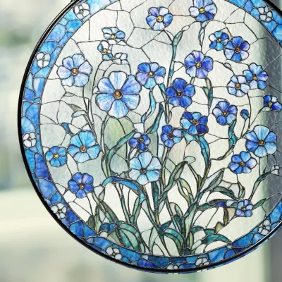 Forget Me Not 3.5inch Glass Suncatcher