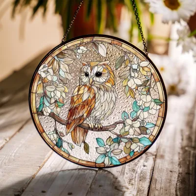 Owl 7.8inch Glass Suncatcher