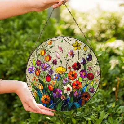 Wildflowers 7.8inch Glass Suncatcher