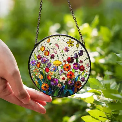 Wildflowers  3.5inch Glass Suncatcher